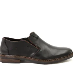 Rieker Smart Leather Slip On Shoes - Black