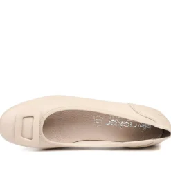 Rieker Smart Premium Leather Court Shoes - Beige