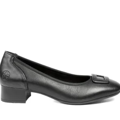 Rieker Smart Premium Leather Court Shoes - Black