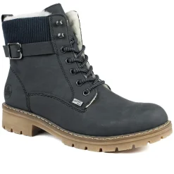 Rieker Soft Cuff Zip Up Boots - Navy