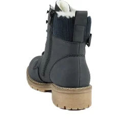 Rieker Soft Cuff Zip Up Boots - Navy