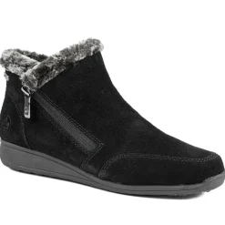 Rieker Soft Lined Zipped Ankle Boots - Black