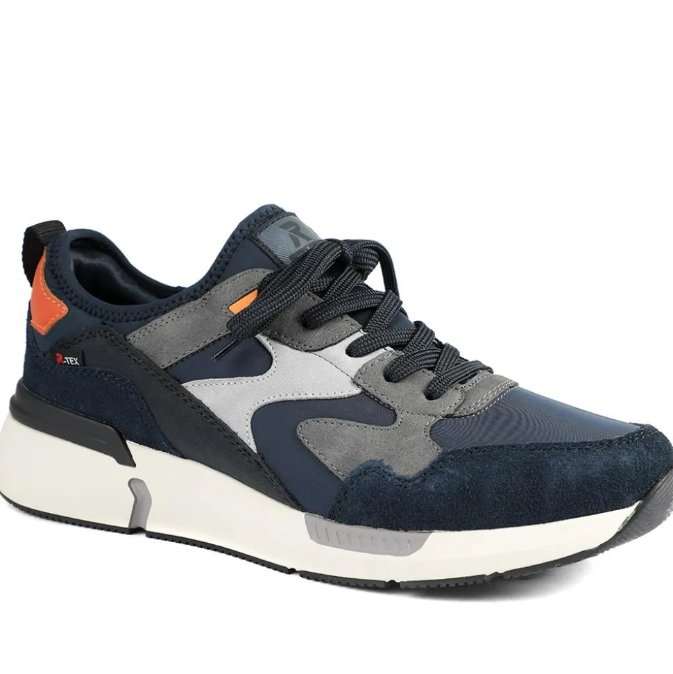 Rieker Sport Lace Up Trainers - Navy Multi