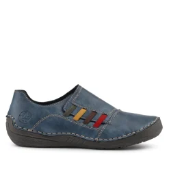 Rieker Stitch Pattern Slip-On Shoes - Blue