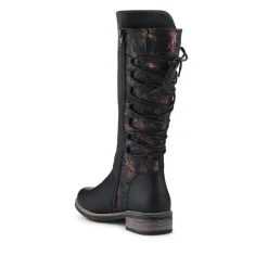 Rieker Water Resistant Zip Up Long Boots - Black