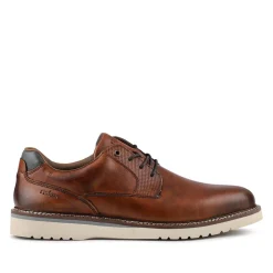 Rieker Wide Fit Leather Lace-Up Shoes - Tan