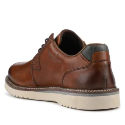 Rieker Wide Fit Leather Lace-Up Shoes - Tan