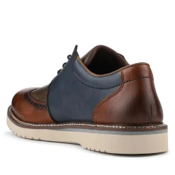 Rieker Wide Fit Leather Lace-Up Shoes - Tan Multi