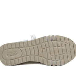 Rieker Wide Fit Leather Zip & Lace Trainers - White Multi