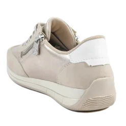 Rieker Wide Fit Multi Tone Trainers - Beige-White