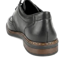 Rieker Wide Fit Smart Brogue Lace Up Shoes - Black