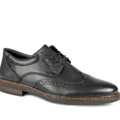 Rieker Wide Fit Smart Brogue Lace Up Shoes - Black