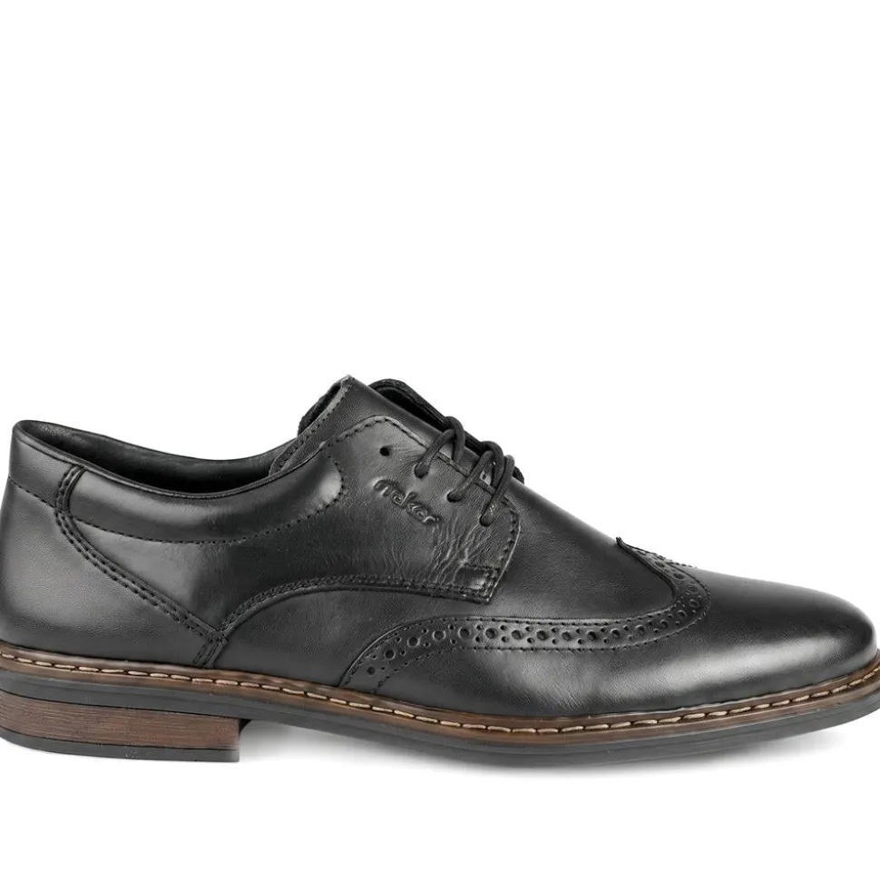 Rieker Wide Fit Smart Brogue Lace Up Shoes - Brown