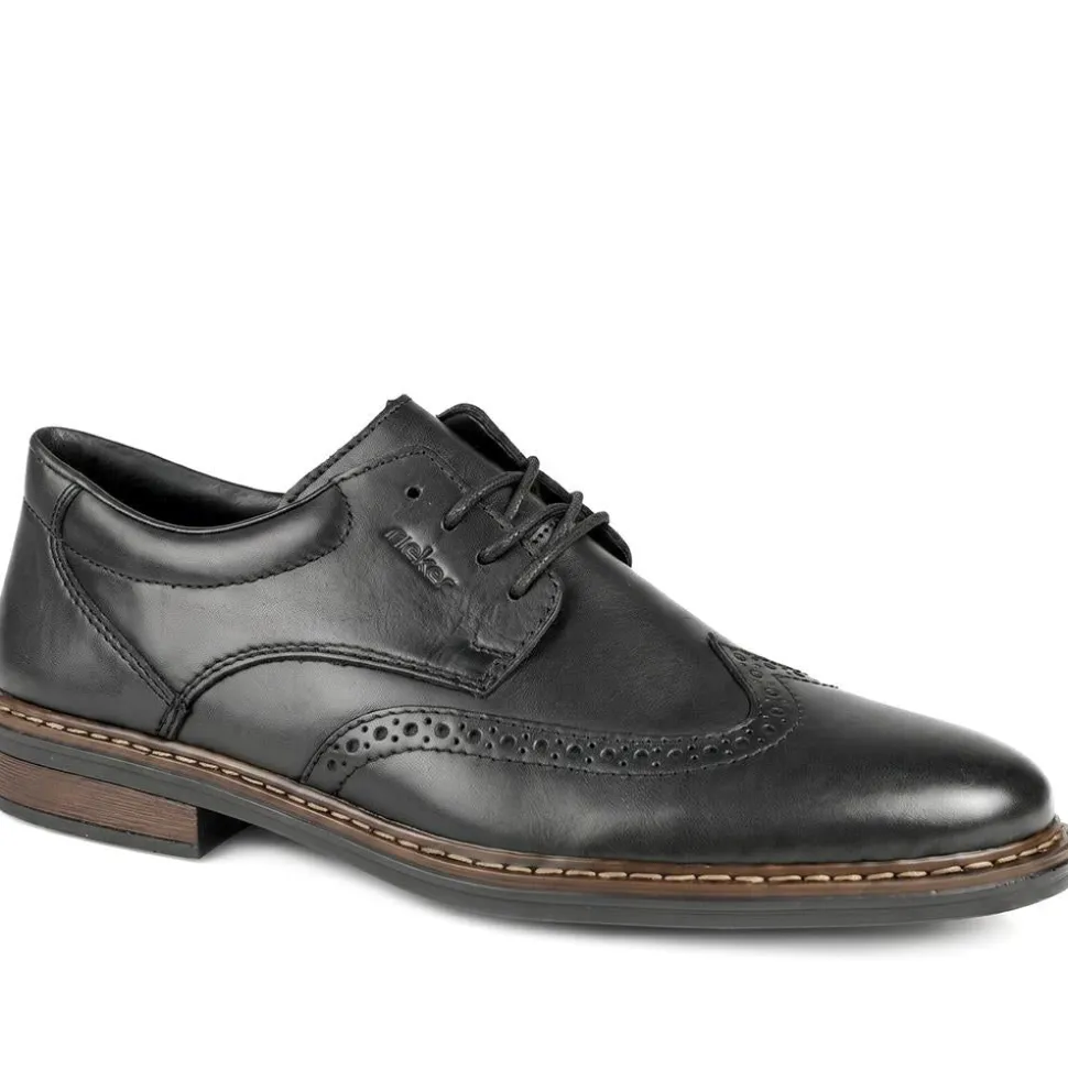 Rieker Wide Fit Smart Brogue Lace Up Shoes - Brown