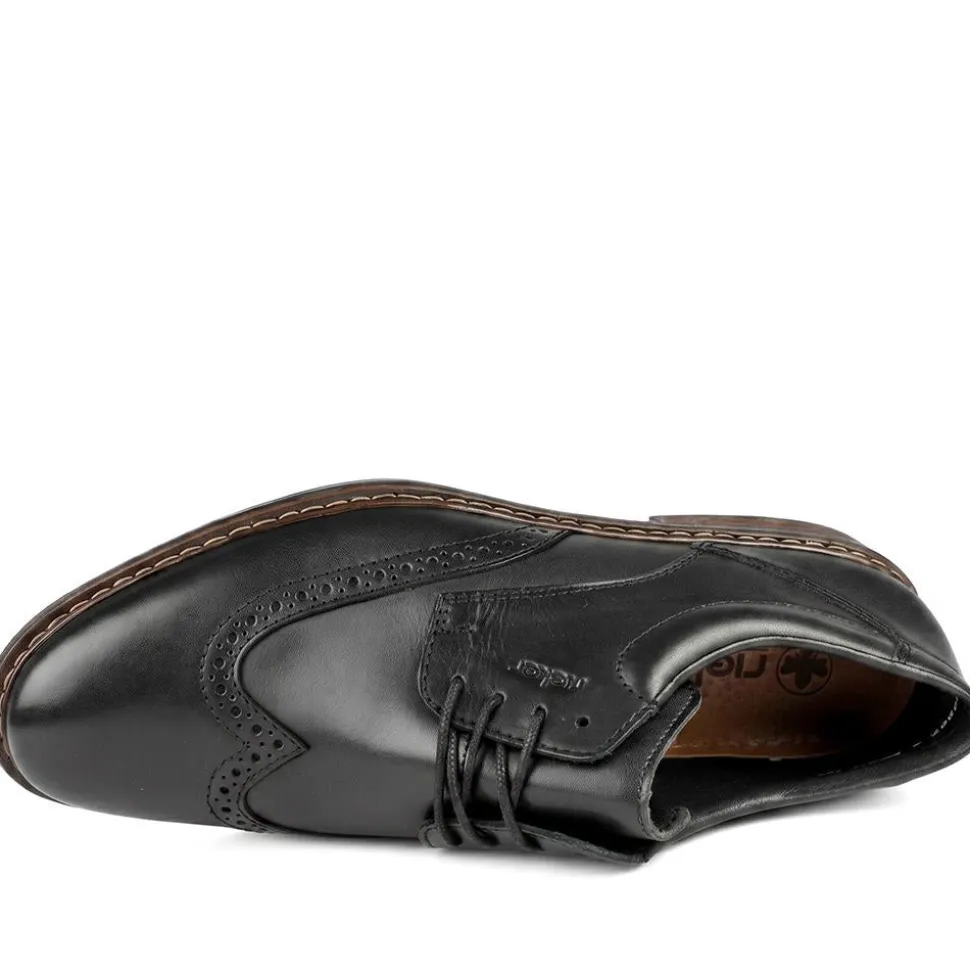 Rieker Wide Fit Smart Brogue Lace Up Shoes - Brown
