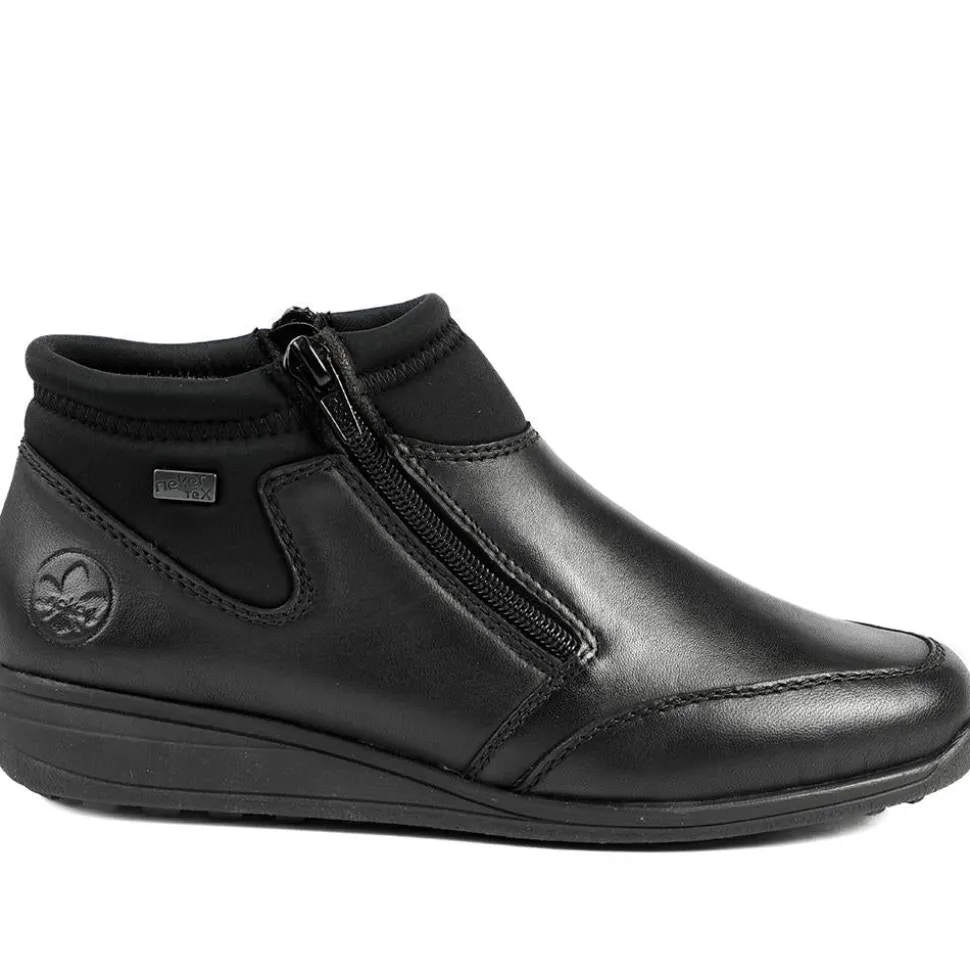 Rieker Wide Fit Zip Fastening Ankle Boots - Black