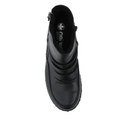 Rieker Wide Fit Zip Up Ankle Boots - Black