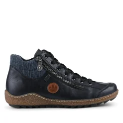 Rieker Zip & Lace High-Top Trainers - Navy