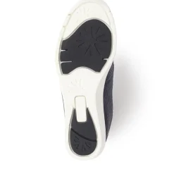 Ripple Slip-on Wedge Shoes - Navy Metallic