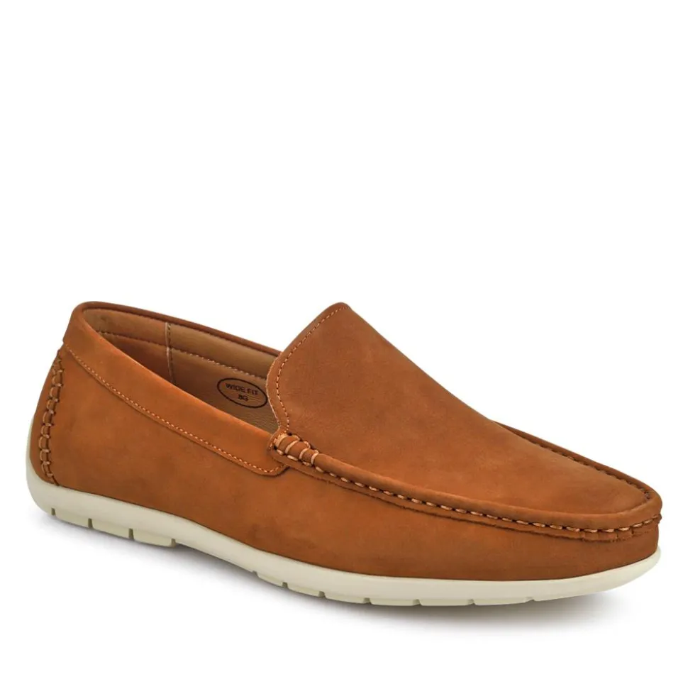Rohan Wide Fit Leather Sheepskin-Lined Moccasins - Tan