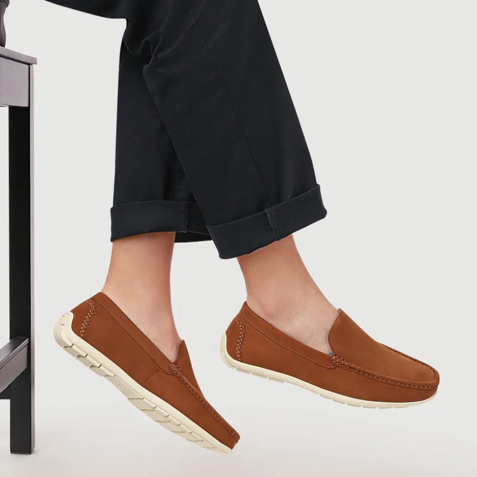 Rohan Wide Fit Leather Sheepskin-Lined Moccasins - Tan