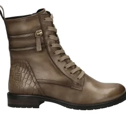 Ronja Leather Lace-Up Ankle Boots - Beige