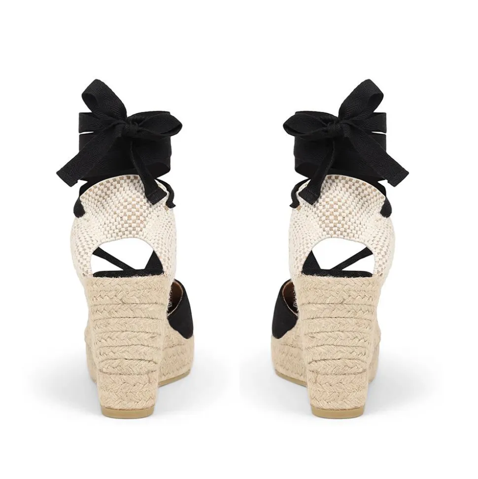 Rosabelle Lace Detail Espadrilles - Black