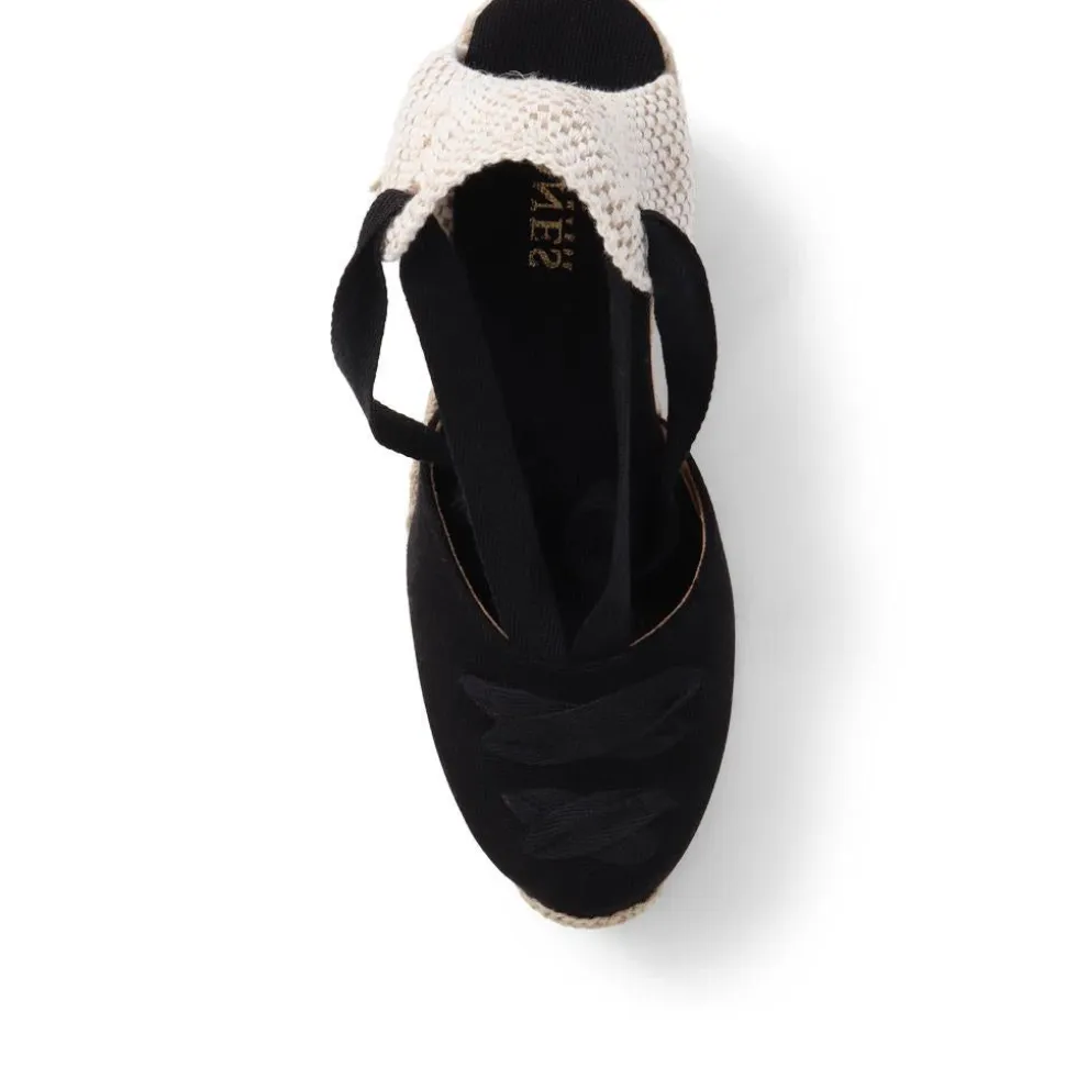 Rosabelle Lace Detail Espadrilles - Black