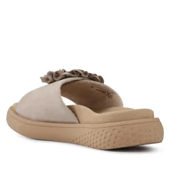 Rose-Detailed Sliders - Beige