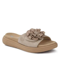 Rose-Detailed Sliders - Beige