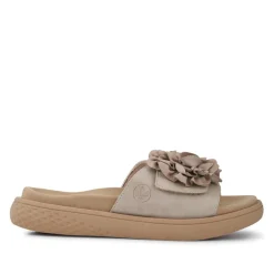 Rose-Detailed Sliders - Beige