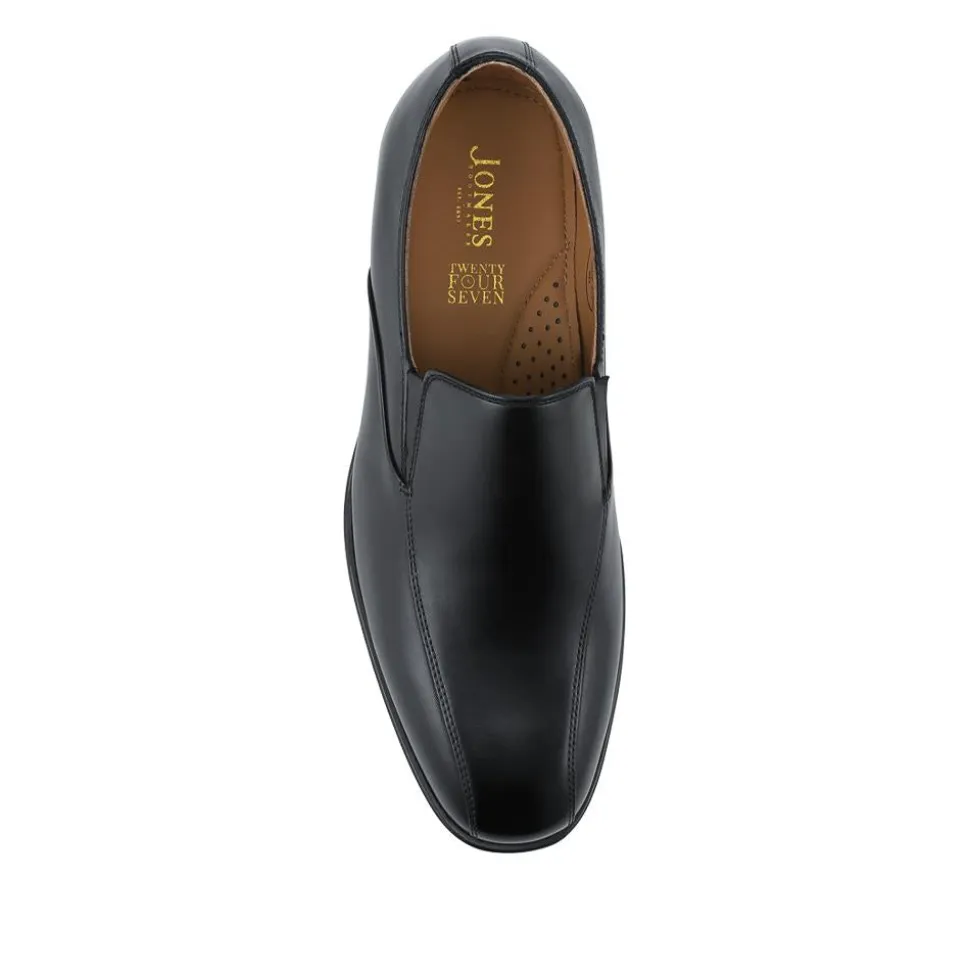 Rothbury Wide Fit Slip On Leather Loafers - Black