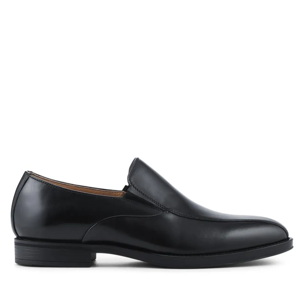 Rothbury Wide Fit Slip On Leather Loafers - Black
