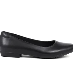 Rounded-Toe Ballet Flats - Black