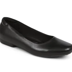 Rounded-Toe Ballet Flats - Black