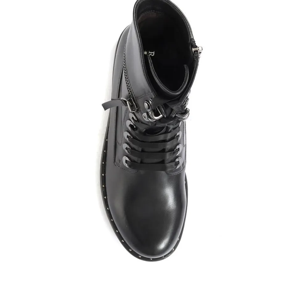 Roxana 04 Leather Hiker Boots - Black