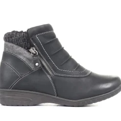 Ruched Ankle Boots - Black