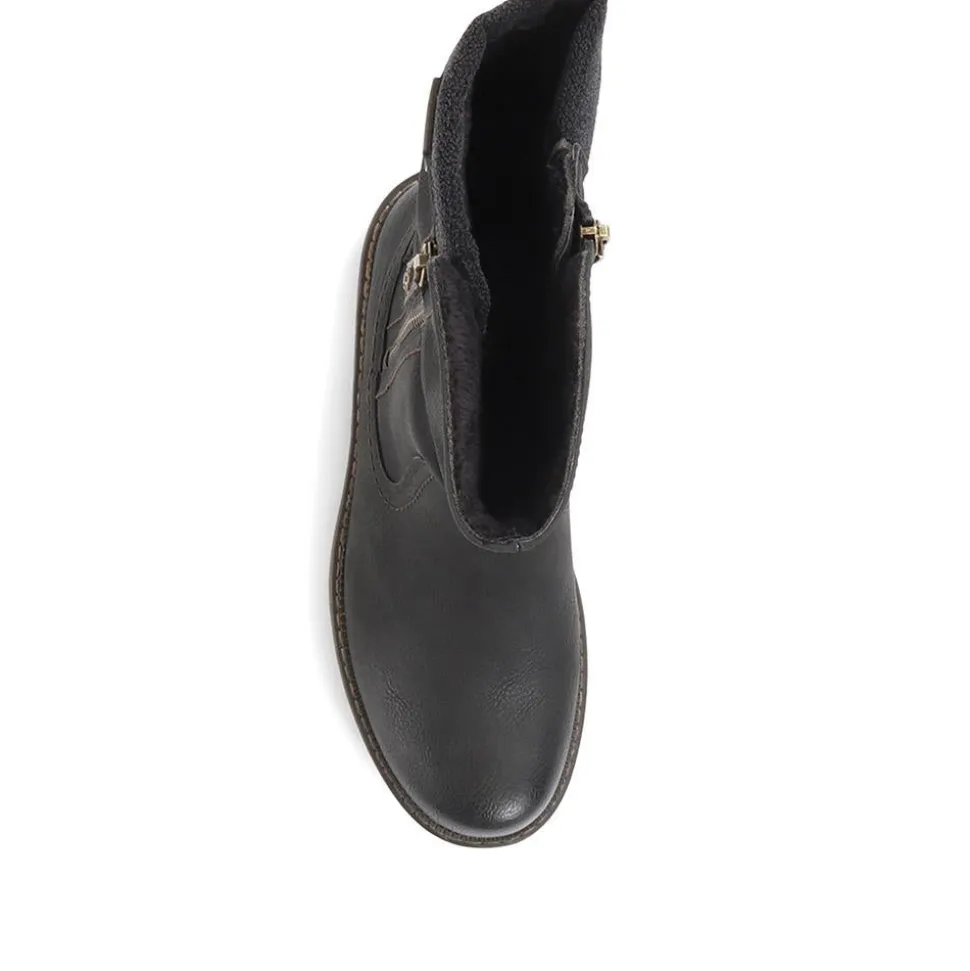 Ruched Calf Boots - Black
