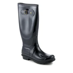 Rugged Comfy Welly Boots - Black