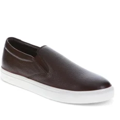 Ryden Leather Slip-On Shoes - Dark Brown