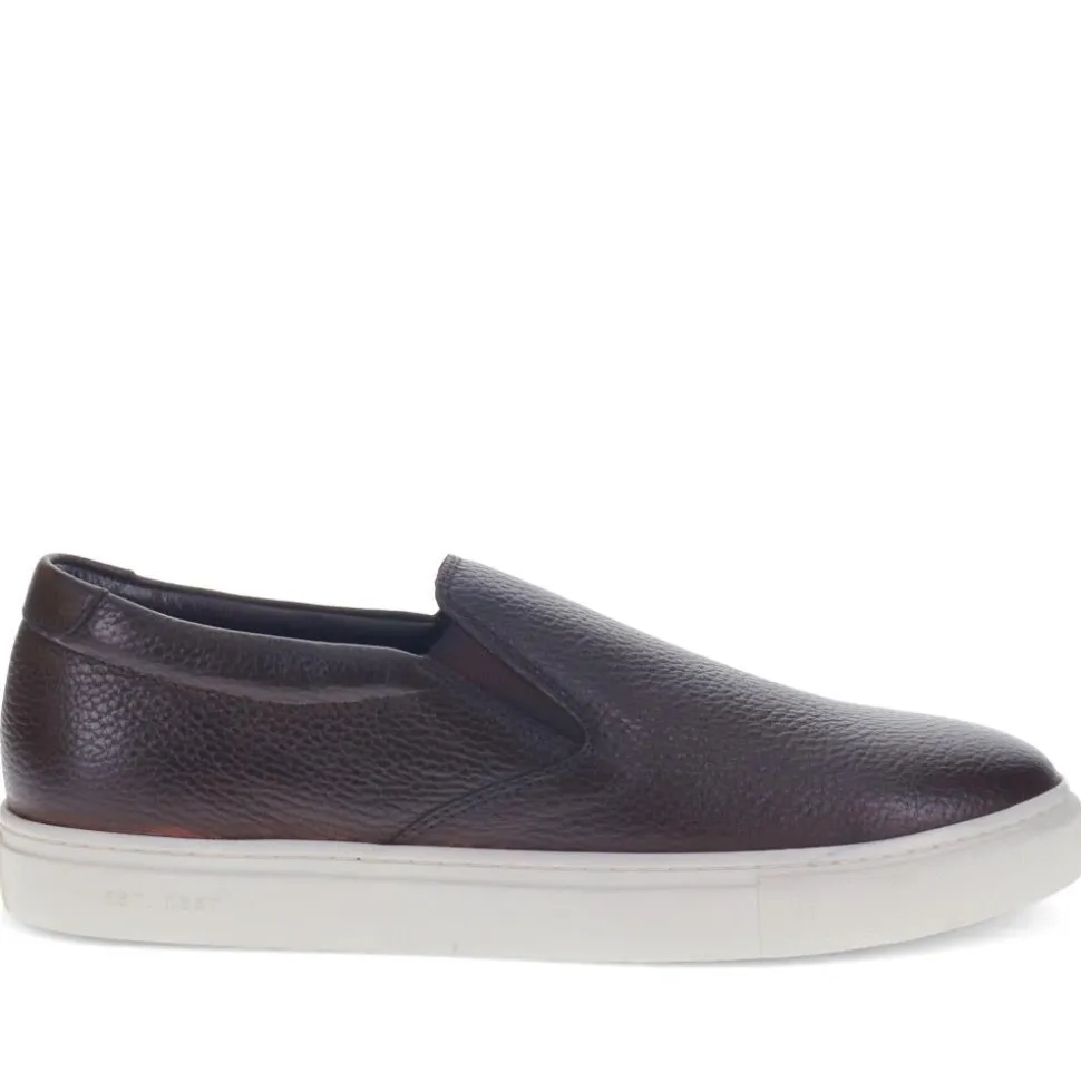 Ryden Leather Slip-On Shoes - Dark Brown