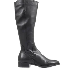 Sabina-01 Leather Knee High Boots - Black