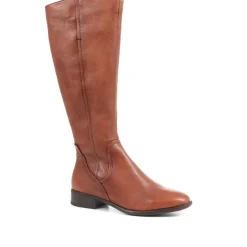 Sabina-01 Leather Knee High Boots - Tan