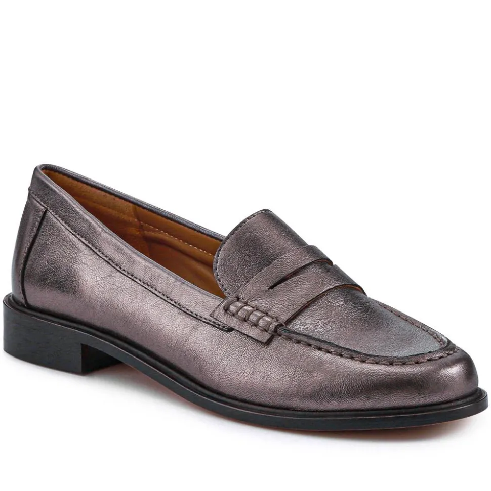 Sabra Heeled Slip-On Shoes - Pewter