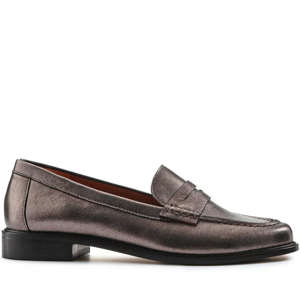Sabra Heeled Slip-On Shoes - Pewter