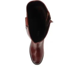 Sadberge Leather Block-Heeled Long Boots - Cognac