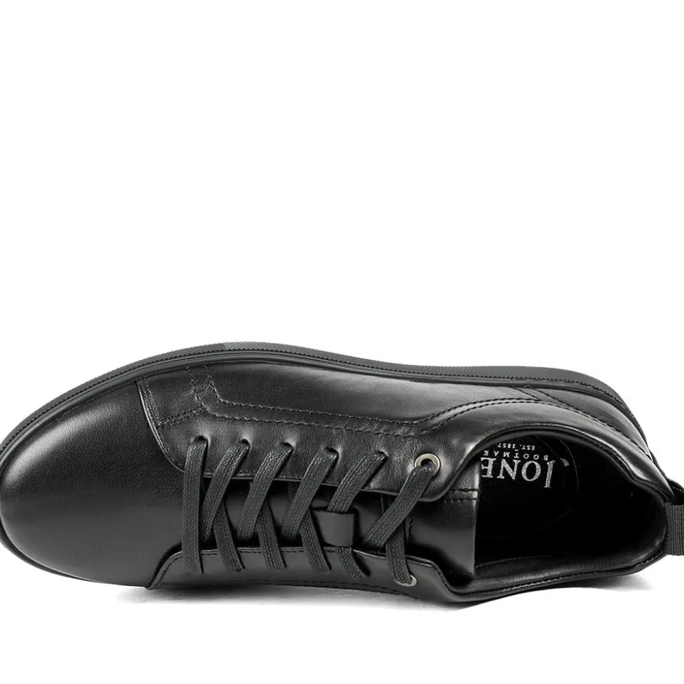 Salvador Leather Lace Up Trainers - Black Leather