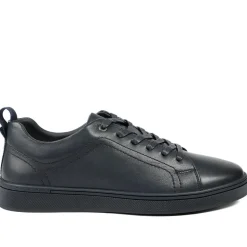 Salvador Leather Lace Up Trainers - Navy Leather