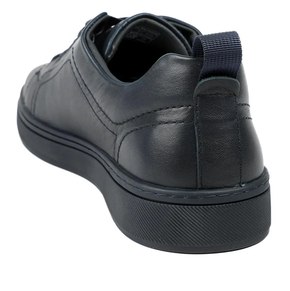 Salvador Leather Lace Up Trainers - Navy Leather