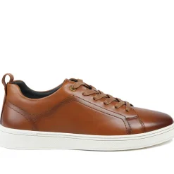 Salvador Leather Lace Up Trainers - Tan Leather